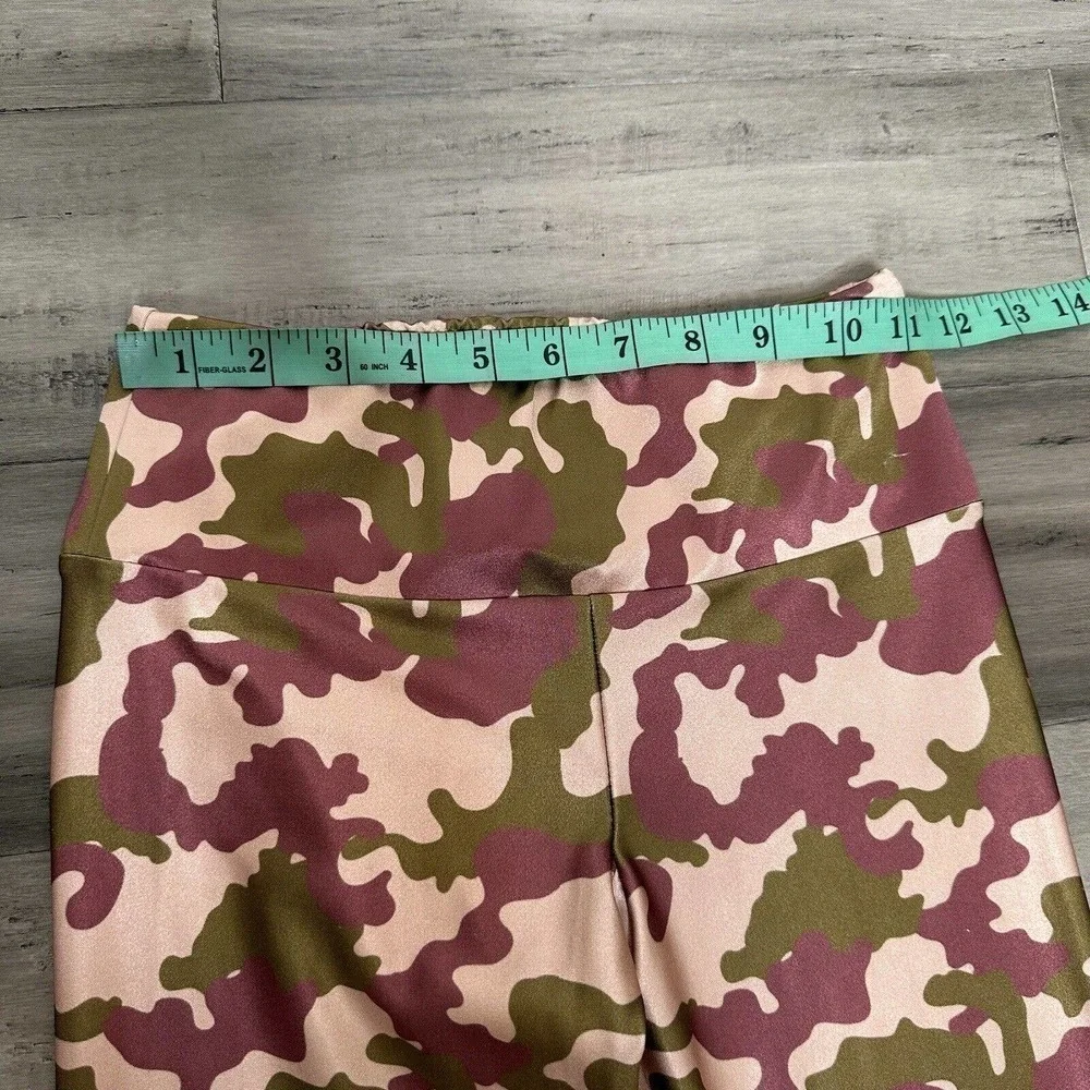 Goldsheep Camo Leggings Women's Athletic Pants Burgundy Green Size S - Picture 6 of 10